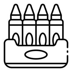 crayon outline icon for art activity in creative child play