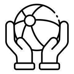 activity outline icon for ball play and shared child fun moment