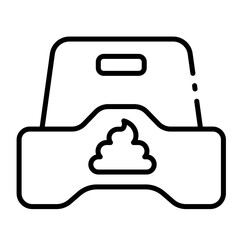 potty outline icon for toilet habit learn in early child care