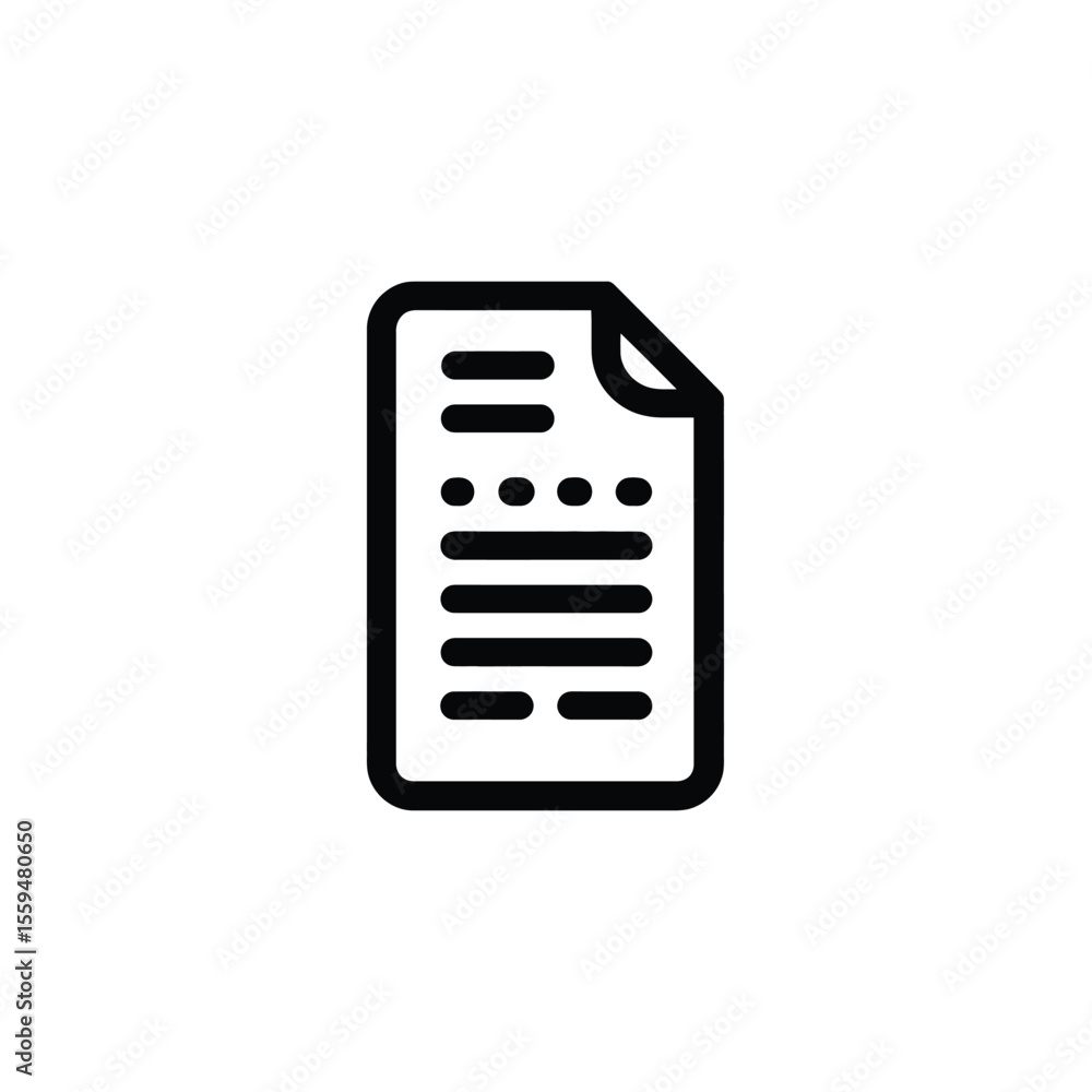 Poster icon depicting a document with rounded corners and folded edge design