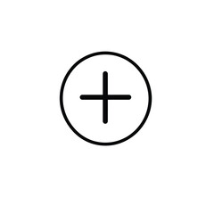 Obraz premium Isolated Black Round Plus Sign Icon on Transparent Background for Web Design