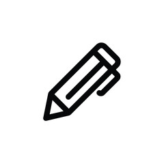 Fototapeta premium Minimalist black line art drawing of a short thick pencil with a white background