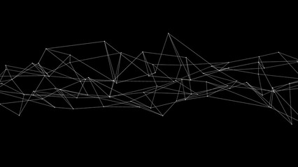 Abstract Black Background with Geometric Lines and Connections