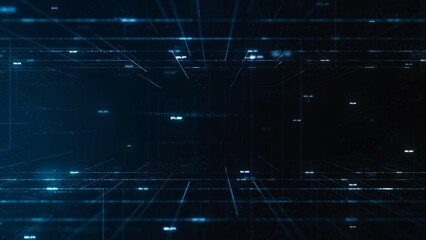 Futuristic Data Stream with Glowing Lines and Digital Background