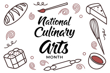 NATIONAL CULINARY ARTS MONTH vector illustration