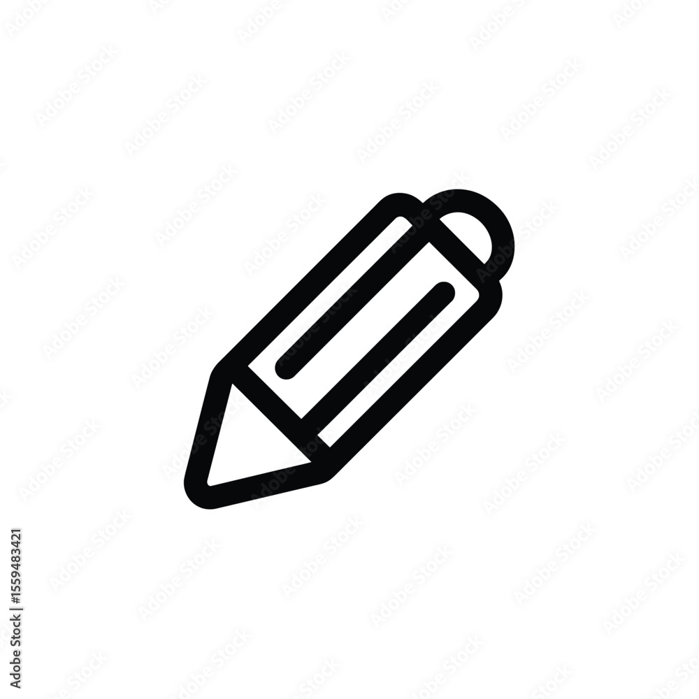 Poster outline pencil icon with a eraser isolated on transparent background design