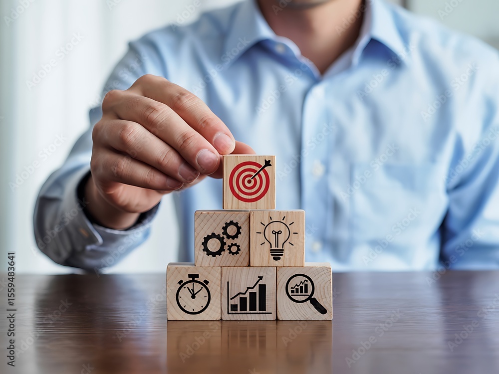 Poster achieving business goals strategic planning and execution with effective target setting and performa