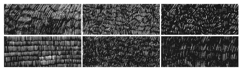 Charcoal pencil messy patterns, crayon crosshatch. Grunge pen scribble, messy pencil short lines, sketch strokes.