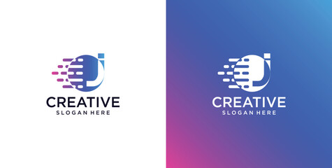 ikon logo J awal teknologi digital