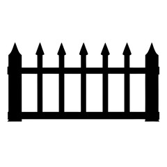 Fence Silhouette Black Vector Classic Barrier Design for Garden and Property Projects