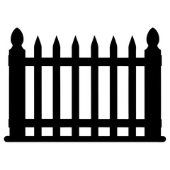 Fence Silhouette Black Vector Classic Barrier Design for Garden and Property Projects