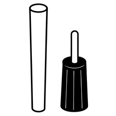 Wicket Stump Silhouette Vector Simple Black Cricket Equipment Illustration for Sports Design