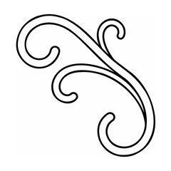 Obraz premium Black Swirl Graphic on White Background Vector Illustration