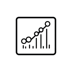 Upward Linear Graph with Circles in a Square with Transparent Background