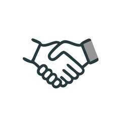 Professional handshake icon for trust and agreement, suitable for business presentations, websites, and corporate materials. Versatile symbol of collaboration.