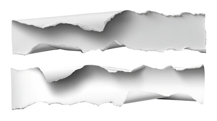 Torn White Paper Pieces on Transparent Background, PNG