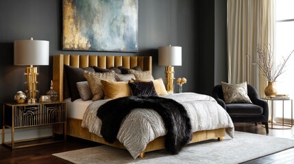Luxurious bedroom interior design