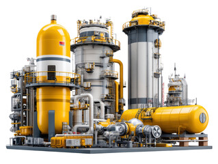 Industrial Plant and Machinery: A vibrant showcase of modern industrial infrastructure and machinery, highlighting the intricate details and robust designs of a complex factory.