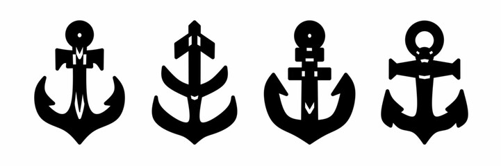 Anchor icon collection. Stock vector illustration.