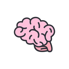 Pink Human Brain Symbolizes Intelligence And Cognitive Functionality