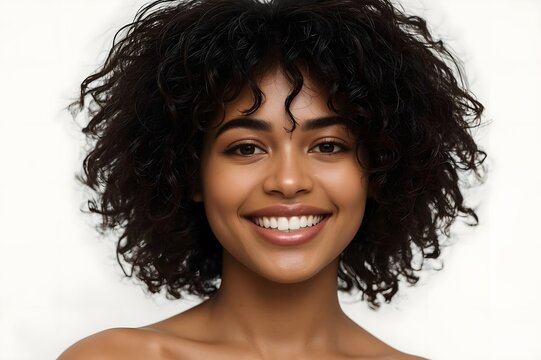 Beauty black skin woman Asia Ethnic female face.