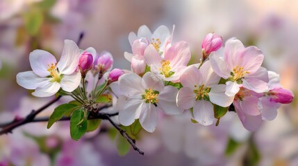 Obraz premium Beautiful spring apple blossom tree flowers blooming nature photography floral garden art