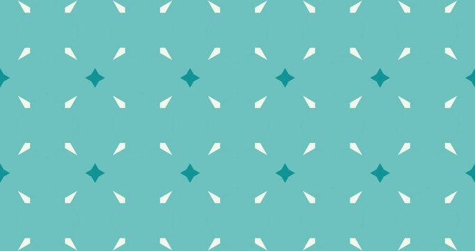Colorful design of geometric shapes changing color meta, orange and white