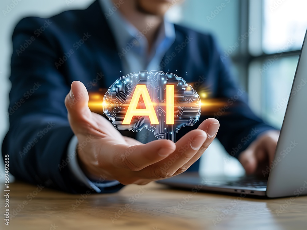 Poster harnessing the power of ai revolutionizing business and technology with artificial intelligence solu
