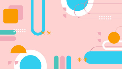 Pink abstract background with pastel shapes and lines. Suitable for feminine designs, social media graphics, and artistic projects.