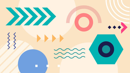 Fototapeta premium Abstract geometric shapes in a pastel color scheme. Suitable for modern art prints, backgrounds, web design, and marketing materials.