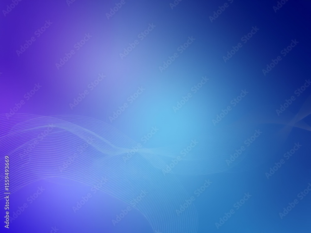 Poster a gradient background with shades of purple and blue colors and subtle wave like pattern in the corn