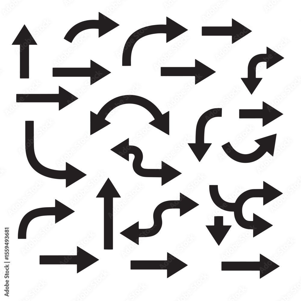 Aufkleber vector arrows collection icon set for design and user interface elements