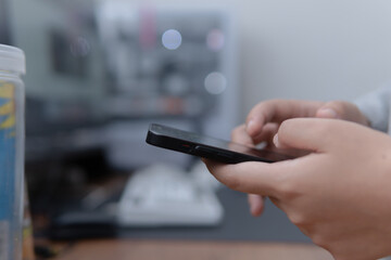 Modern lifestyle photograph of digital interaction on a smartphone for tech blogs websites and corporate media