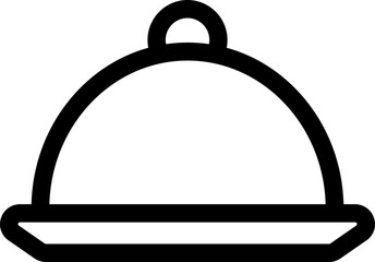 Covered food tray icon in vector flat style. Represents restaurant service, catering, or hotel meal delivery.