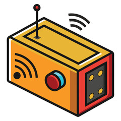 radio vector image on white background