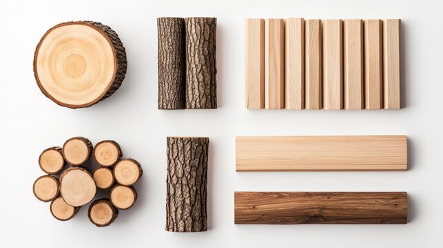 A visual breakdown of the different stages of timber processing, from log intake to finished lumber output.