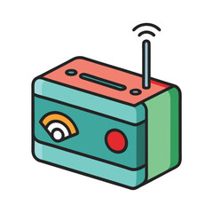 radio vector image on white background