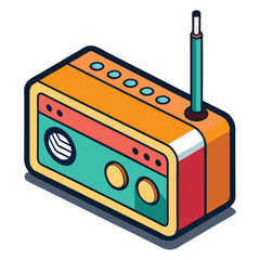 radio vector image on white background