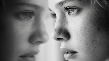 Fototapeta premium Self-Perception Theory explains that we form attitudes by observing our behaviors and interpreting the reasons for them. 