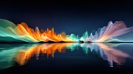 Abstract landscape reflecting in water