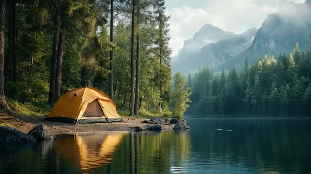 We went camping in the forest, built a tent, and enjoyed stories by the fire.