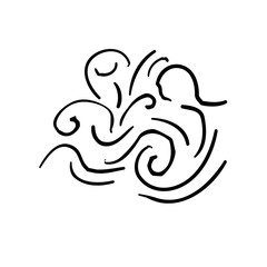 Abstract Ornamental Swirl Flourish Design Element – Black Silhouette