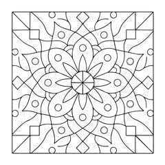 Mandala Coloring Pages For Adults, Black & White, Line Art, Illustration, Vector Art, Coloring Pages, Coloring Book