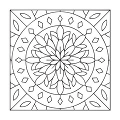 Mandala Coloring Pages For Adults, Black & White, Line Art, Illustration, Vector Art, Coloring Pages, Coloring Book