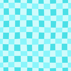 Seamless wavy checkered pattern light blue color 
