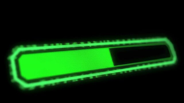 Glowing green progress bar animation