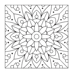 Mandala Coloring Pages For Adults, Black & White, Line Art, Illustration, Vector Art, Coloring Pages, Coloring Book