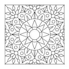 Mandala Coloring Pages For Adults, Black & White, Line Art, Illustration, Vector Art, Coloring Pages, Coloring Book
