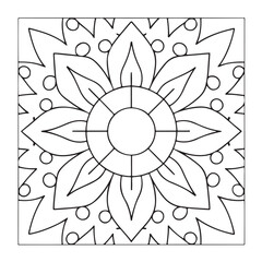Mandala Coloring Pages For Adults, Black & White, Line Art, Illustration, Vector Art, Coloring Pages, Coloring Book