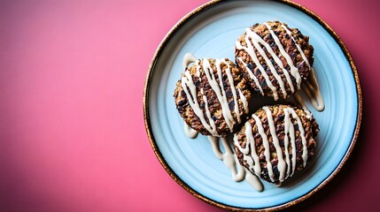 Delicious Falafel Patties with Tahini Drizzle on Plate